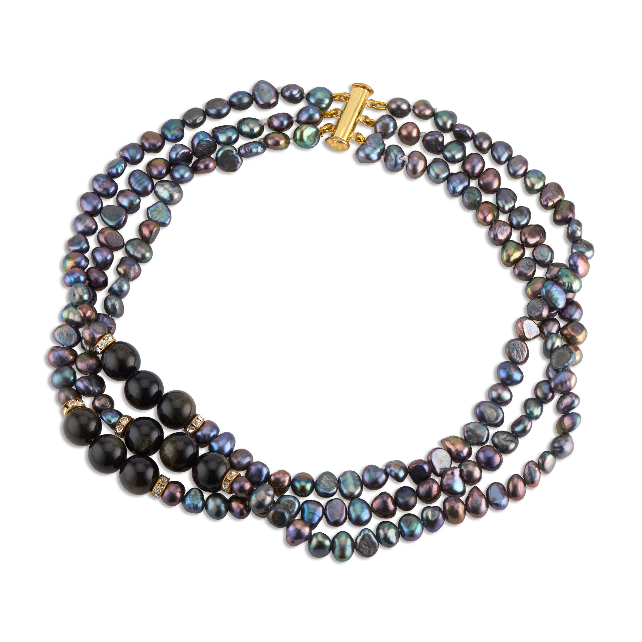 Black Baroque Pearls Choker - Callista by Vinita