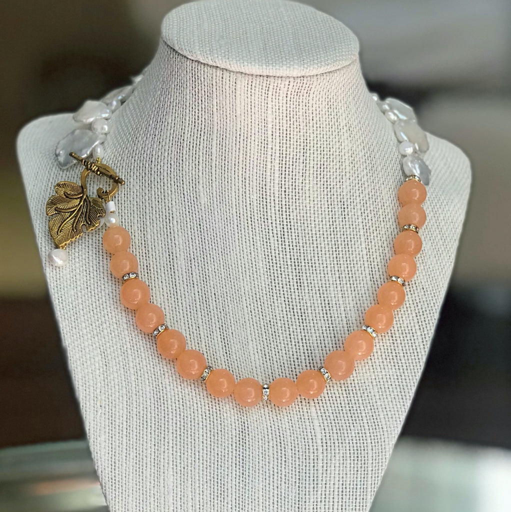 Keshi Pearls & Peach Beads - CallistabyVinita