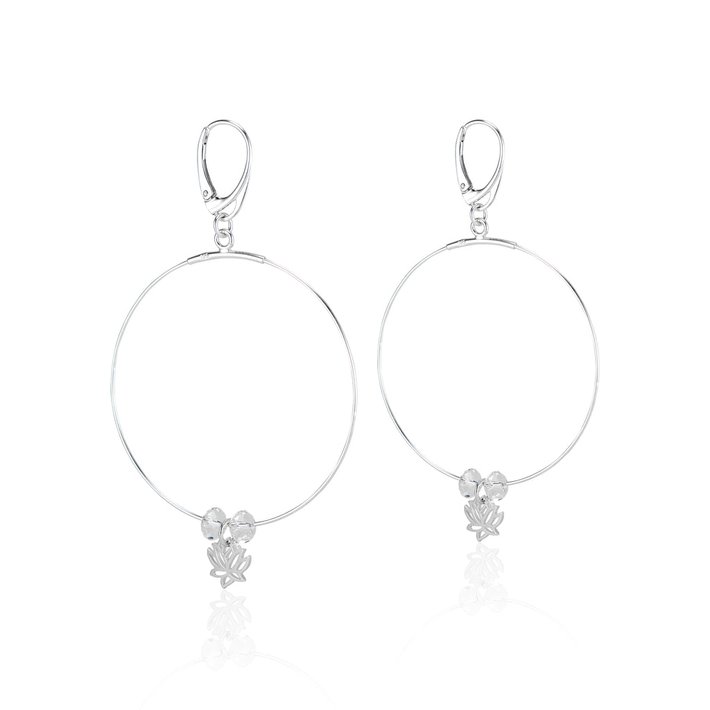 Lotus Dangle Hoops - CallistabyVinita