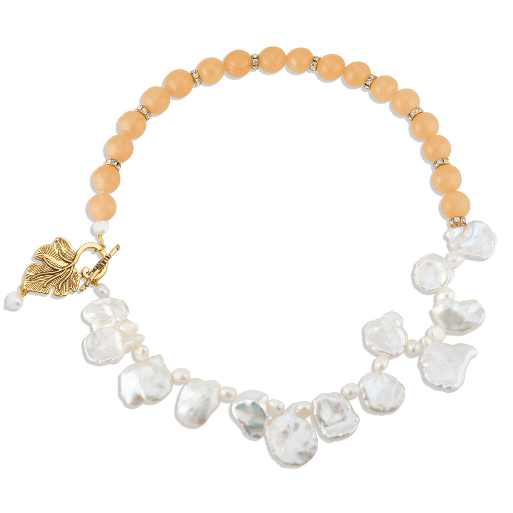 Keshi Pearls & Peach Beads - CallistabyVinita