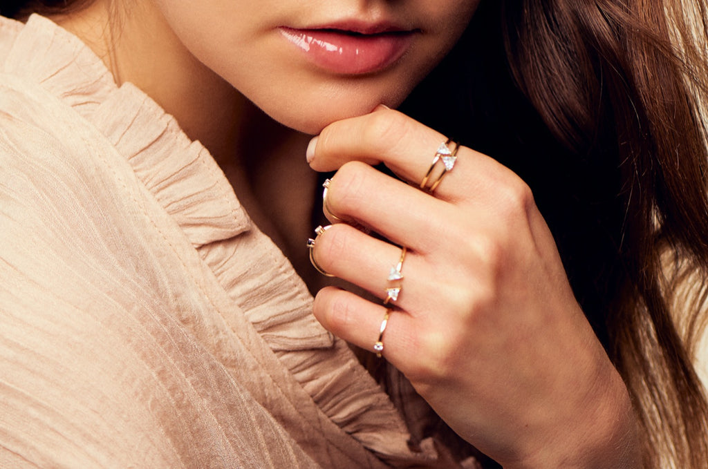 White Trillion Ring - CallistabyVinita