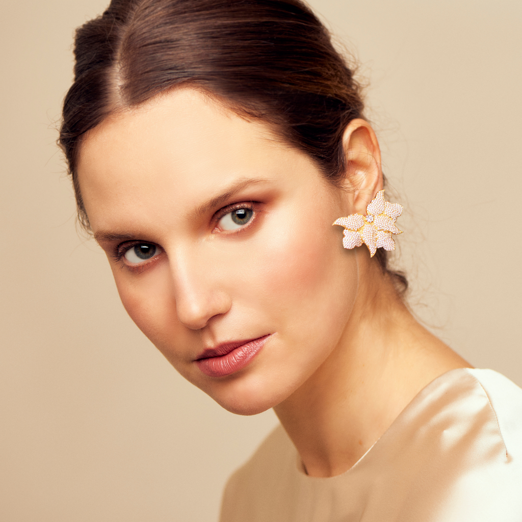 Half Flower Earrings - Callista by Vinita