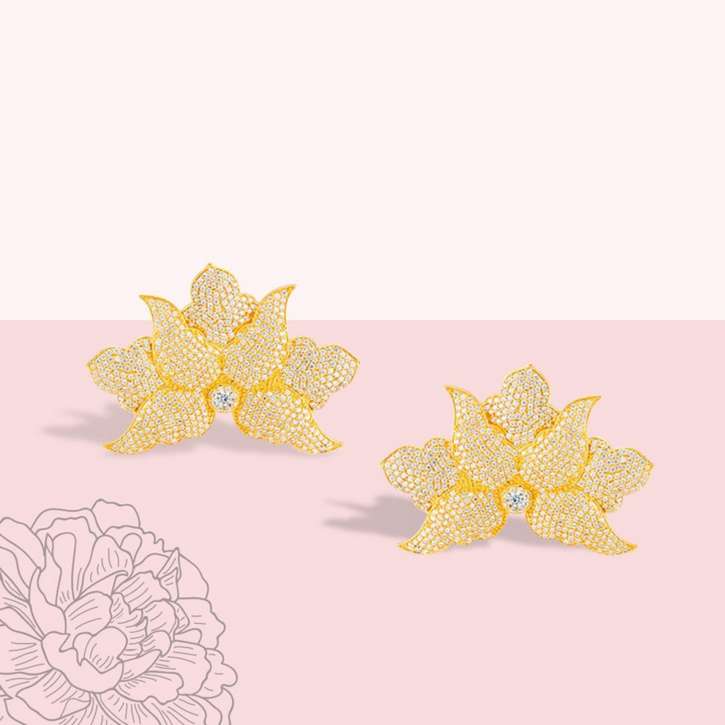 Half Flower Earrings - Callista by Vinita