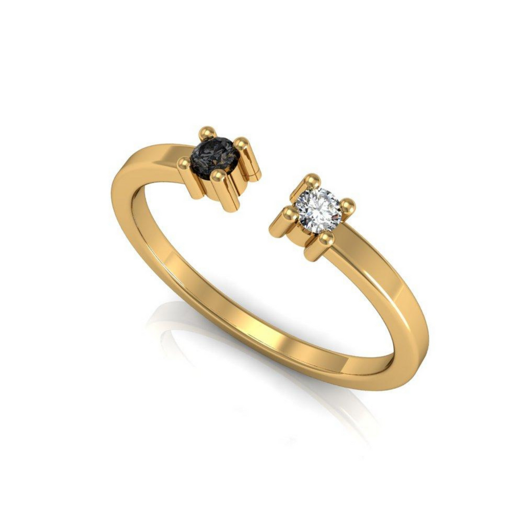 Black & White Round Ring - Callista by Vinita
