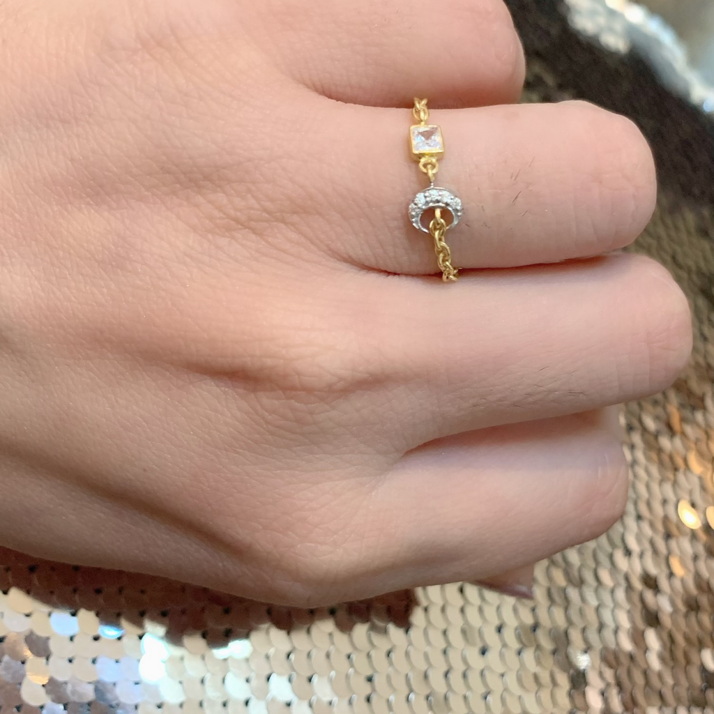 Moon Chain Ring - Callista by Vinita