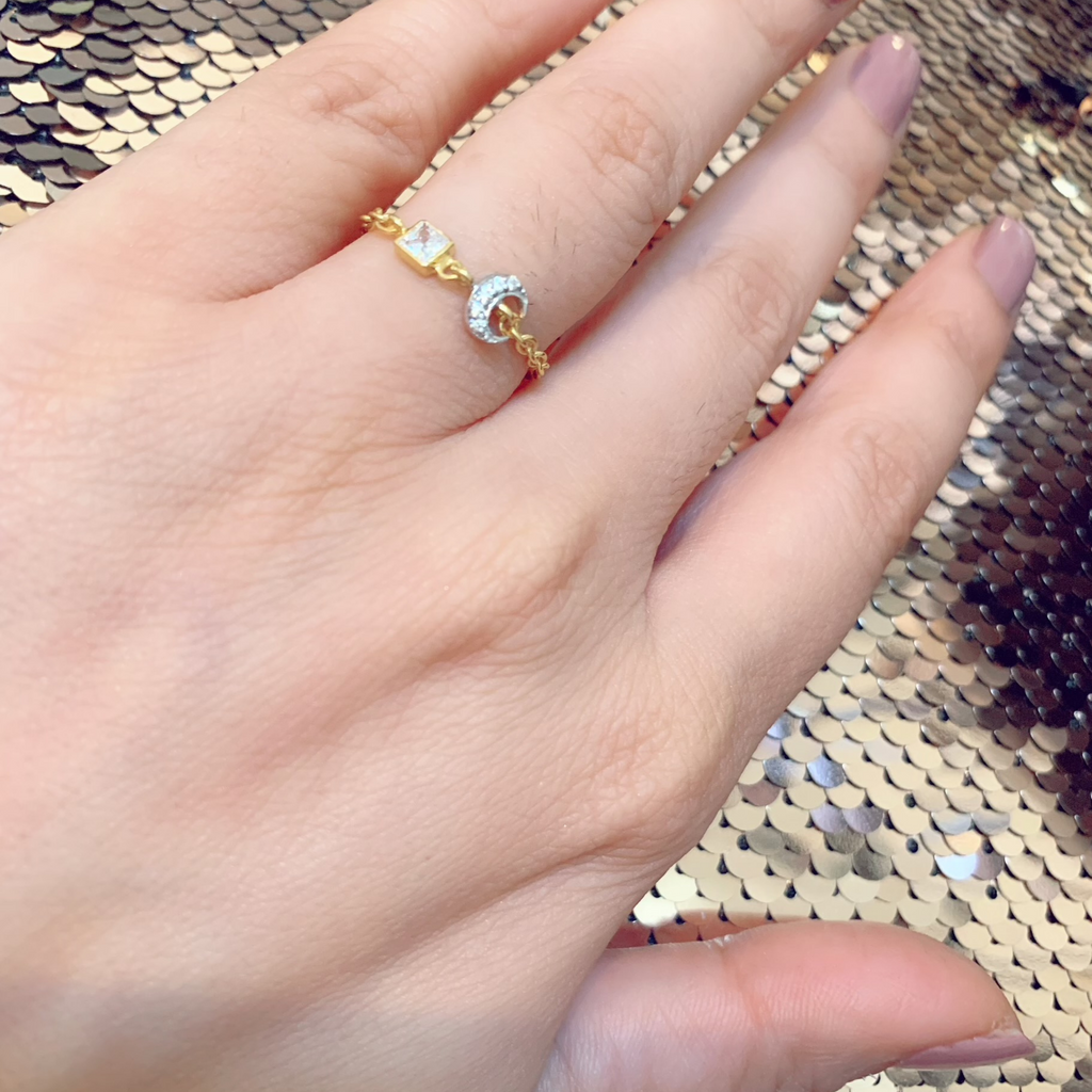 Moon Chain Ring - Callista by Vinita